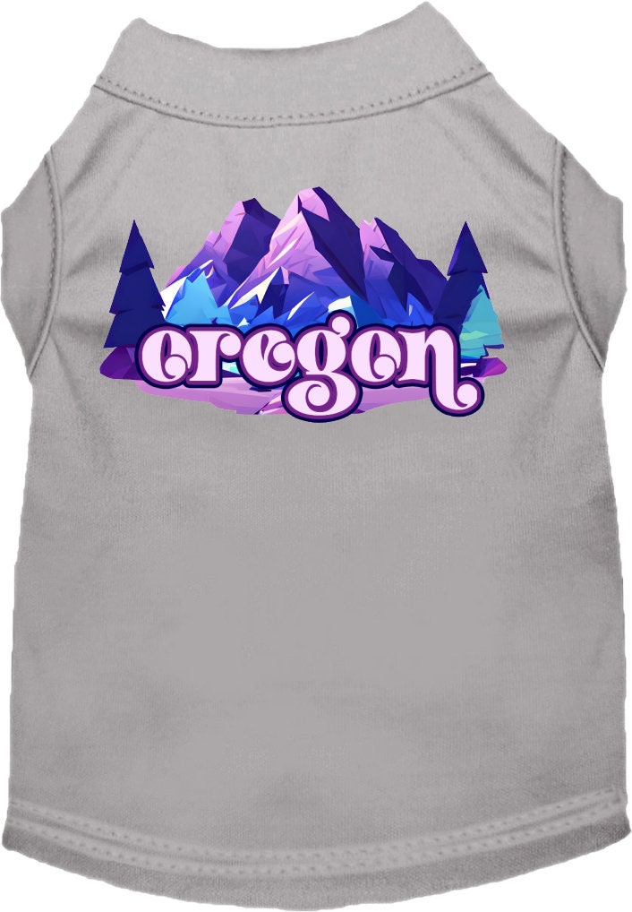 Pet Dog & Cat Screen Printed Shirt, "Oregon Alpine Pawscape"