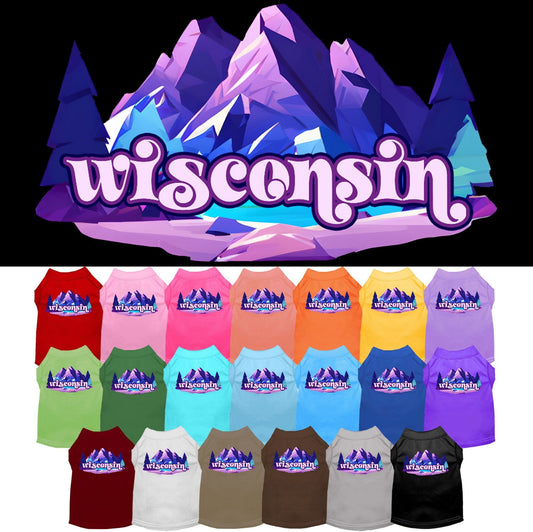 Pet Dog & Cat Screen Printed Shirt, "Wisconsin Alpine Pawscape"