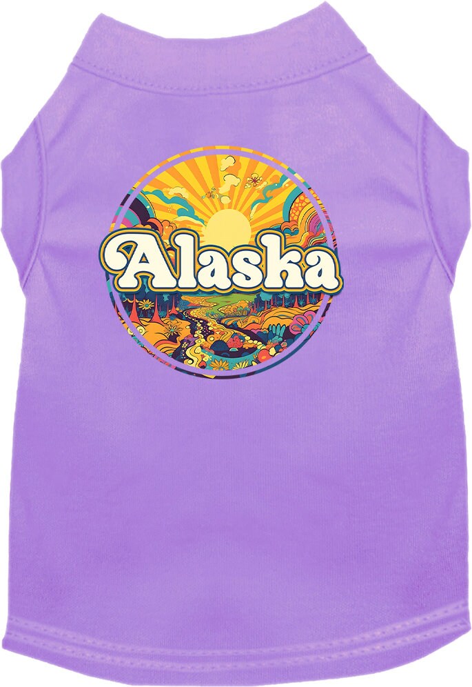 Pet Dog & Cat Screen Printed Shirt, "Alaska Trippy Peaks"