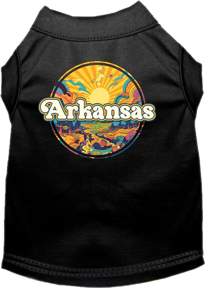 Pet Dog & Cat Screen Printed Shirt, "Arkansas Trippy Peaks"