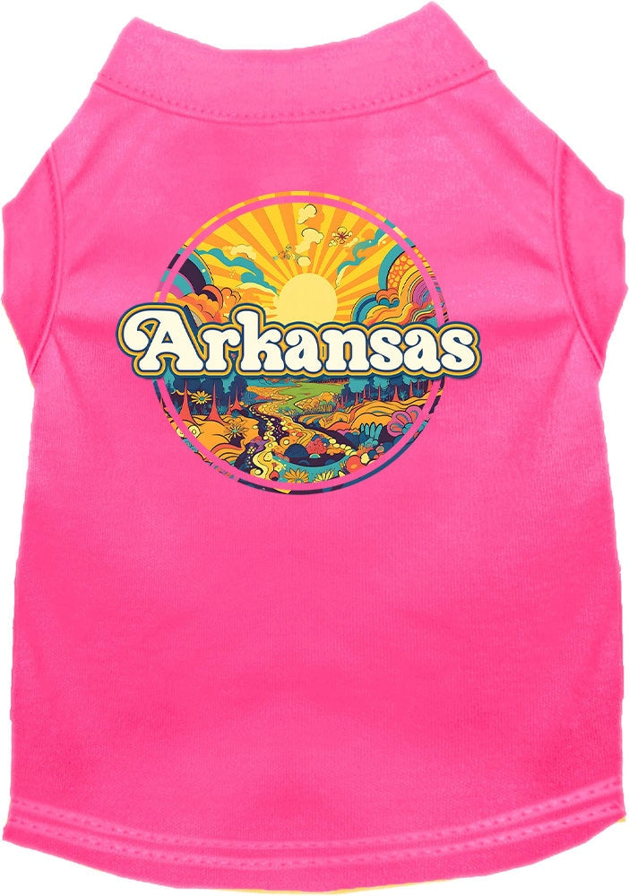 Pet Dog & Cat Screen Printed Shirt, "Arkansas Trippy Peaks"