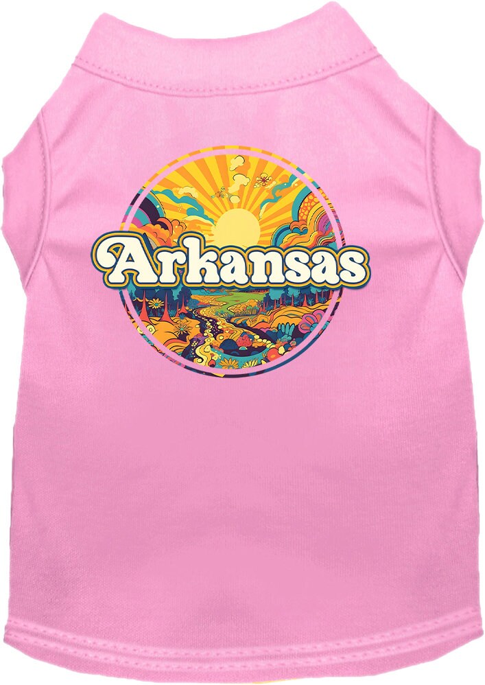 Pet Dog & Cat Screen Printed Shirt, "Arkansas Trippy Peaks"