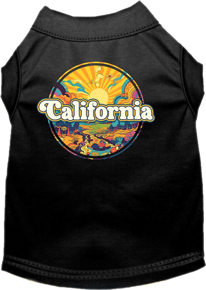 Pet Dog & Cat Screen Printed Shirt, "California Trippy Peaks"