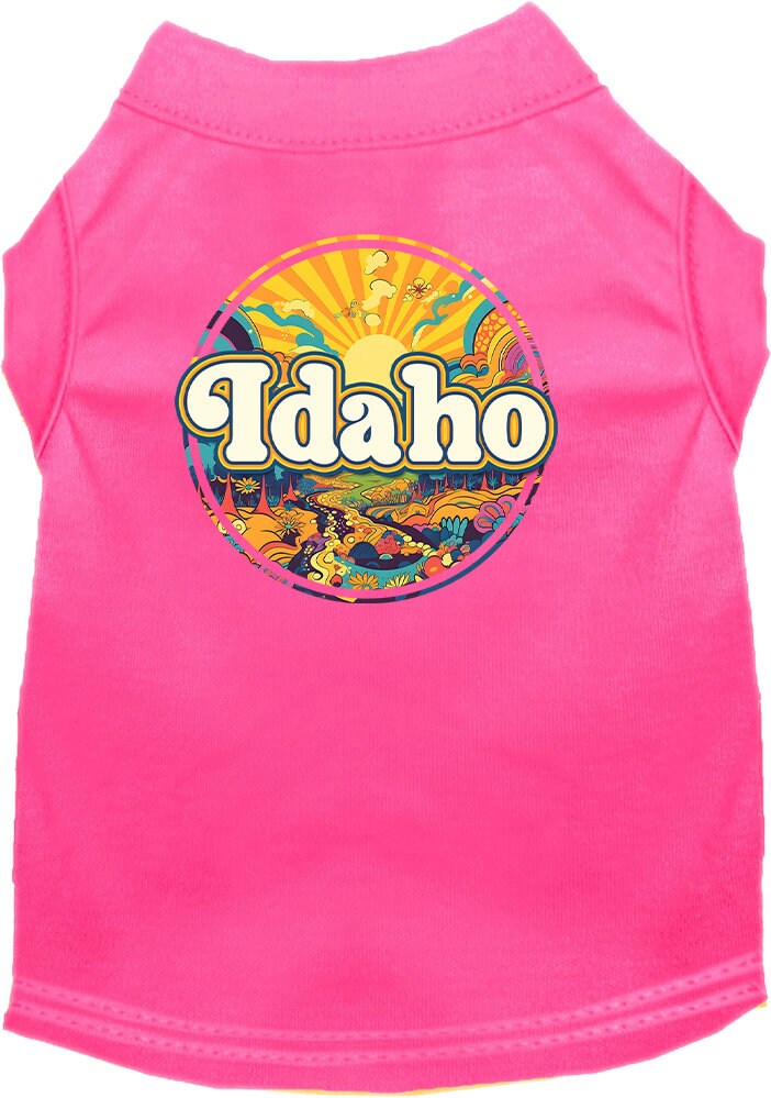 Pet Dog & Cat Screen Printed Shirt, "Idaho Trippy Peaks"