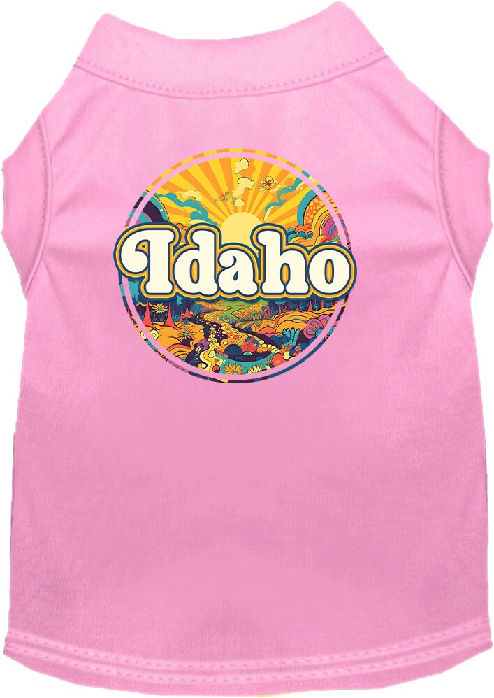 Pet Dog & Cat Screen Printed Shirt, "Idaho Trippy Peaks"