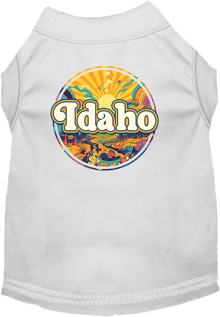 Pet Dog & Cat Screen Printed Shirt, "Idaho Trippy Peaks"