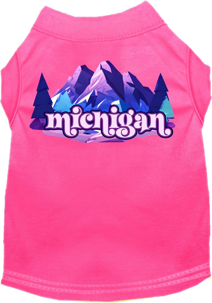 Pet Dog & Cat Screen Printed Shirt, "Michigan Alpine Pawscape"