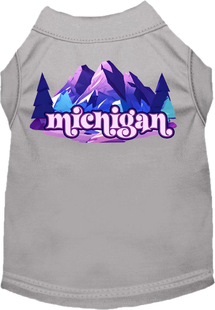 Pet Dog & Cat Screen Printed Shirt, "Michigan Alpine Pawscape"