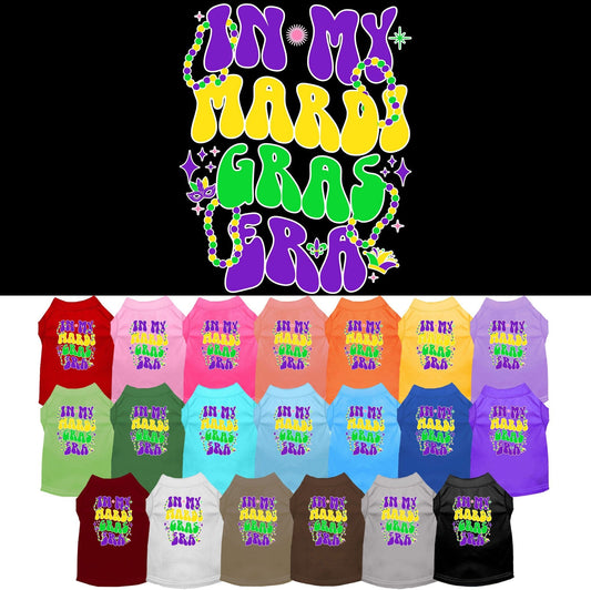 Pet Dog & Cat Screen Printed Shirt for Medium to Large Pets (Sizes 2XL-6XL), "In My Mardi Gras Era"