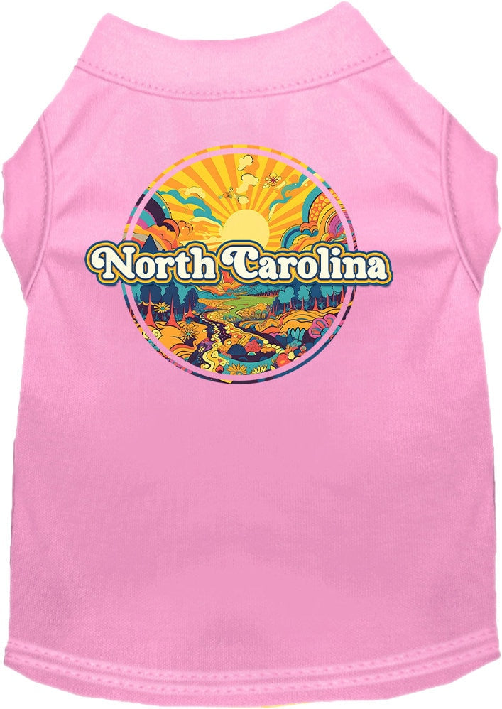 Pet Dog & Cat Screen Printed Shirt, "North Carolina Trippy Peaks"