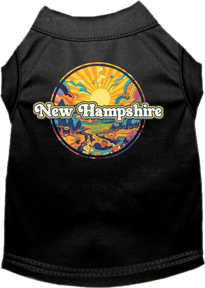 Pet Dog & Cat Screen Printed Shirt, "New Hampshire Trippy Peaks"