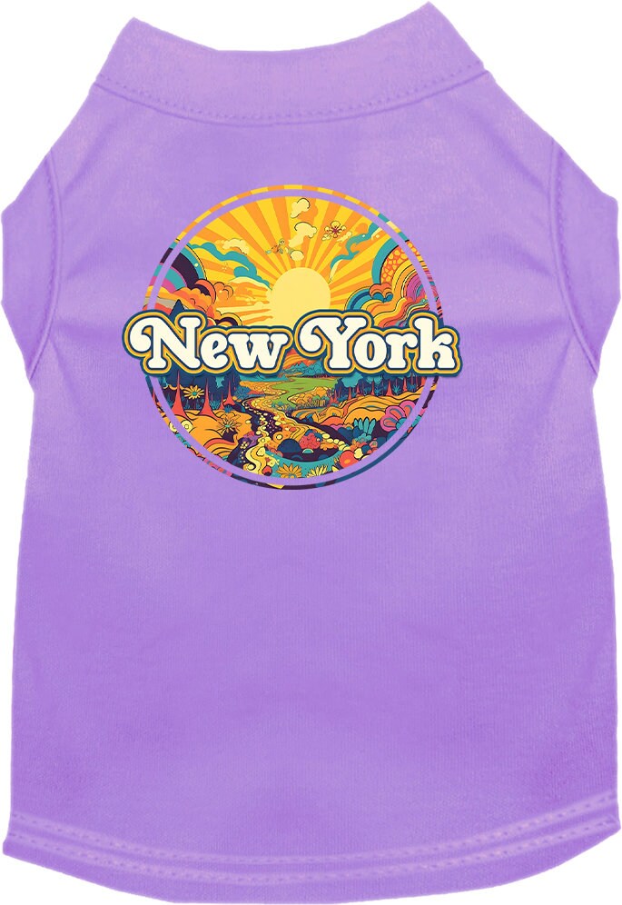 Pet Dog & Cat Screen Printed Shirt, "New York Trippy Peaks"