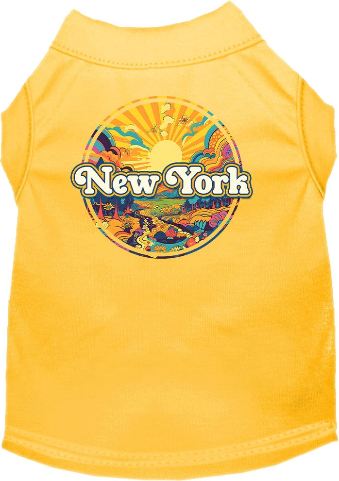 Pet Dog & Cat Screen Printed Shirt, "New York Trippy Peaks"