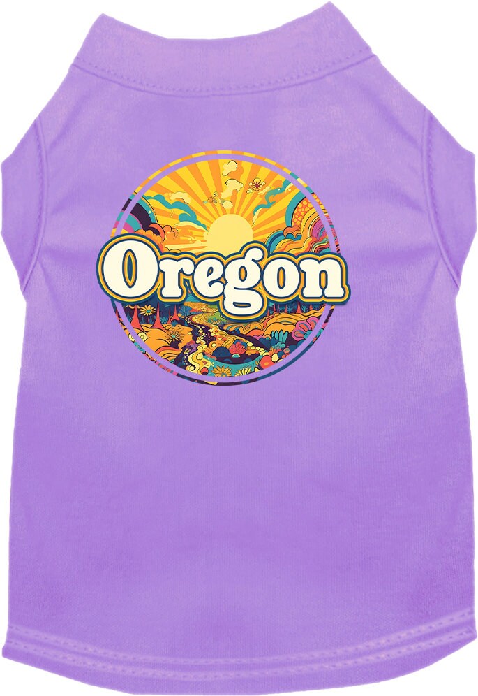 Pet Dog & Cat Screen Printed Shirt, "Oregon Trippy Peaks"