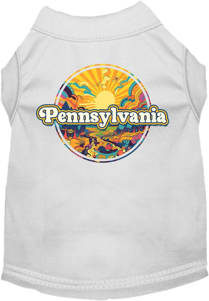 Pet Dog & Cat Screen Printed Shirt, "Pennsylvania Trippy Peaks"