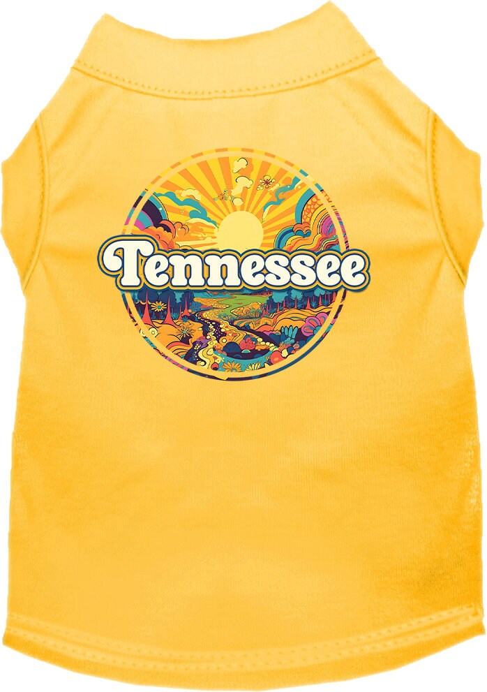 Pet Dog & Cat Screen Printed Shirt, "Tennessee Trippy Peaks"