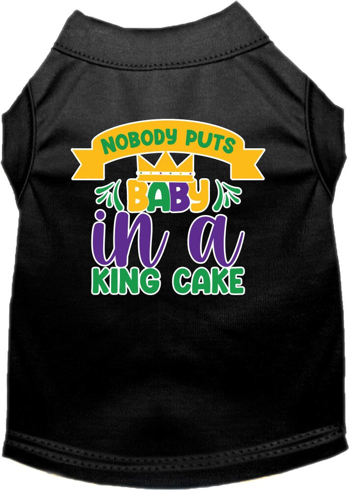 Pet Dog & Cat Screen Printed Shirt for Medium to Large Pets (Sizes 2XL-6XL), "Nobody Puts Baby In A King Cake"