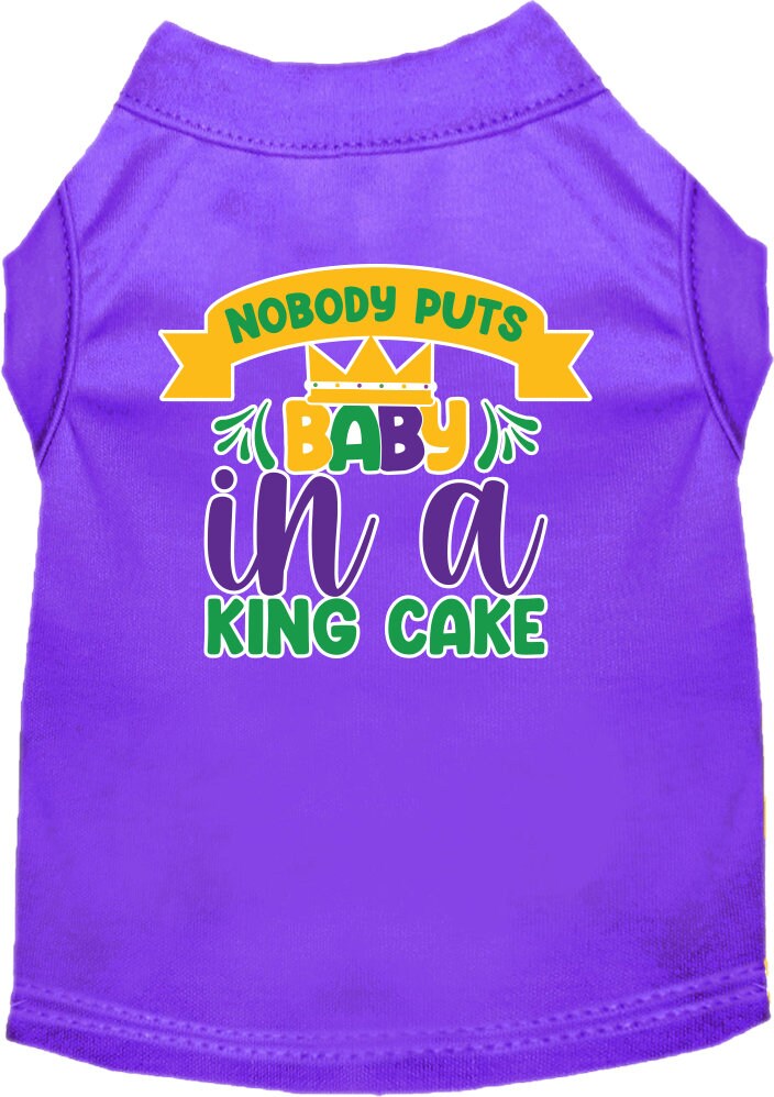 Pet Dog & Cat Screen Printed Shirt for Medium to Large Pets (Sizes 2XL-6XL), "Nobody Puts Baby In A King Cake"