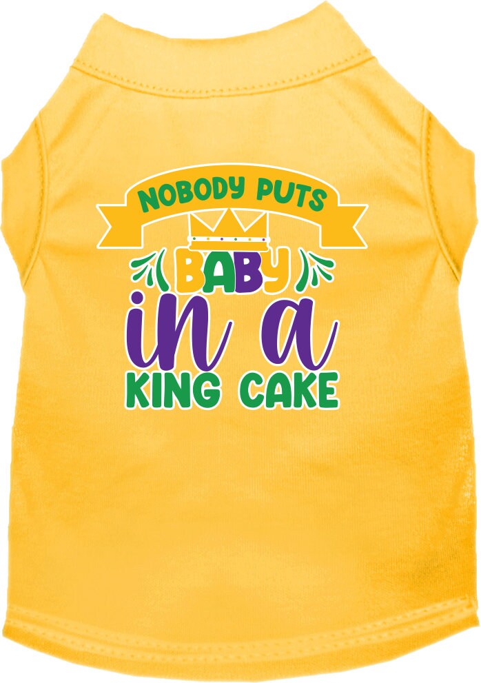 Pet Dog & Cat Screen Printed Shirt for Medium to Large Pets (Sizes 2XL-6XL), "Nobody Puts Baby In A King Cake"