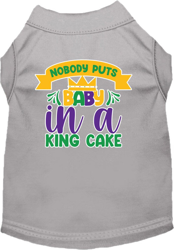 Pet Dog & Cat Screen Printed Shirt for Medium to Large Pets (Sizes 2XL-6XL), "Nobody Puts Baby In A King Cake"