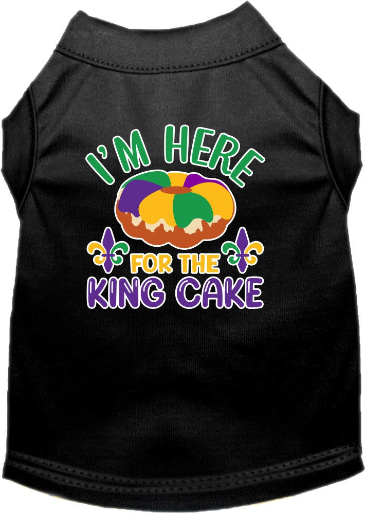 Pet Dog & Cat Screen Printed Shirt "I'm Here For The King Cake"