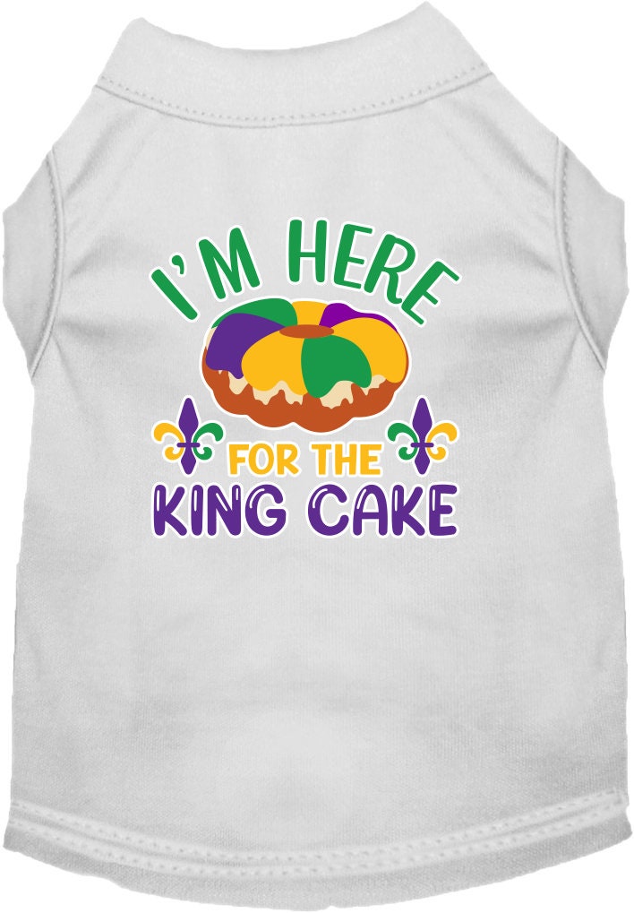 Pet Dog & Cat Screen Printed Shirt "I'm Here For The King Cake"