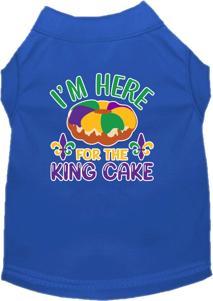 Pet Dog & Cat Screen Printed Shirt "I'm Here For The King Cake"