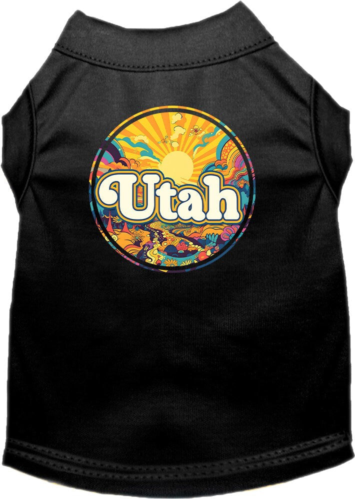 Pet Dog & Cat Screen Printed Shirt, "Utah Trippy Peaks"