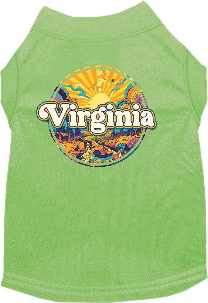 Pet Dog & Cat Screen Printed Shirt, "Virginia Trippy Peaks"