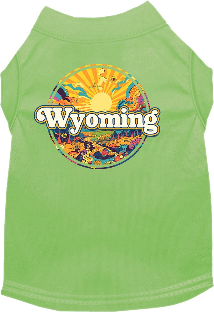 Pet Dog & Cat Screen Printed Shirt, "Wyoming Trippy Peaks"