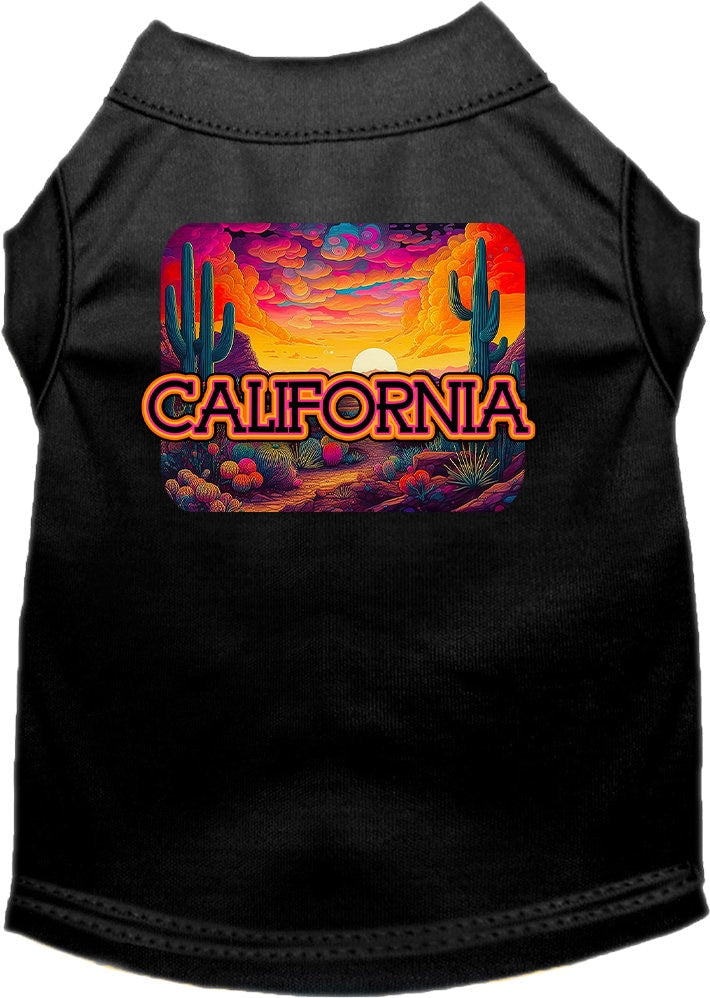 Pet Dog & Cat Screen Printed Shirt for Medium to Large Pets (Sizes 2XL-6XL), "California Neon Desert"