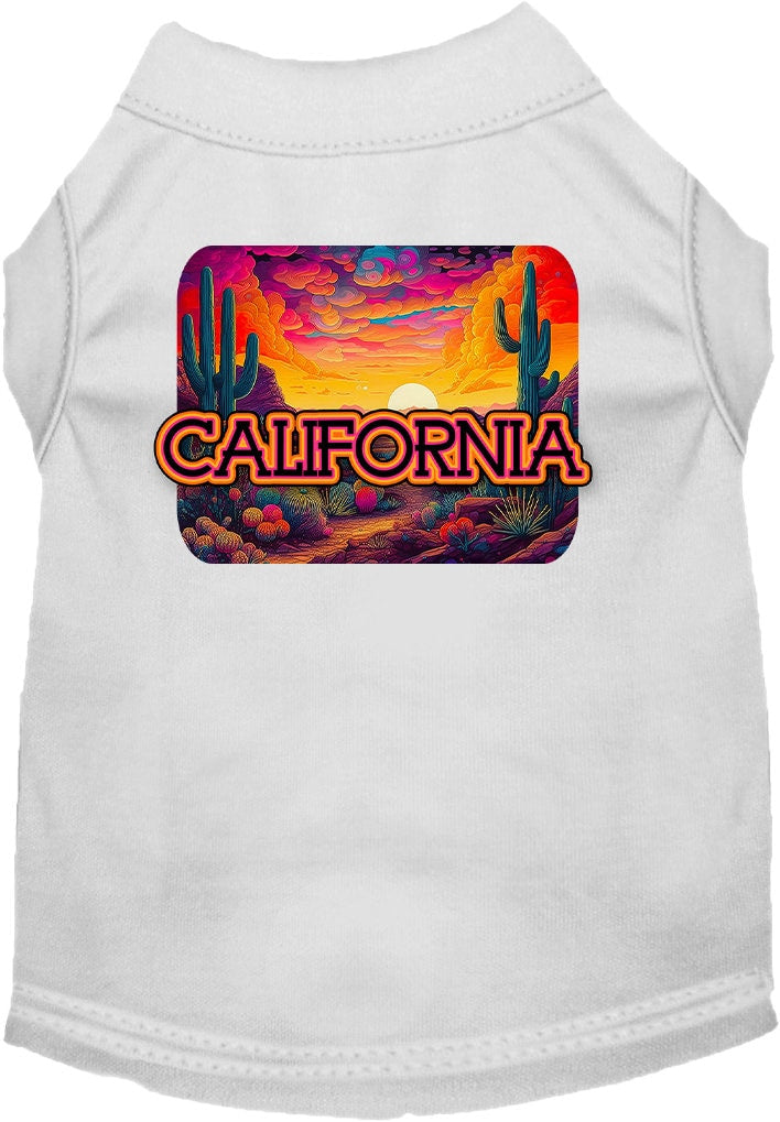 Pet Dog & Cat Screen Printed Shirt for Medium to Large Pets (Sizes 2XL-6XL), "California Neon Desert"