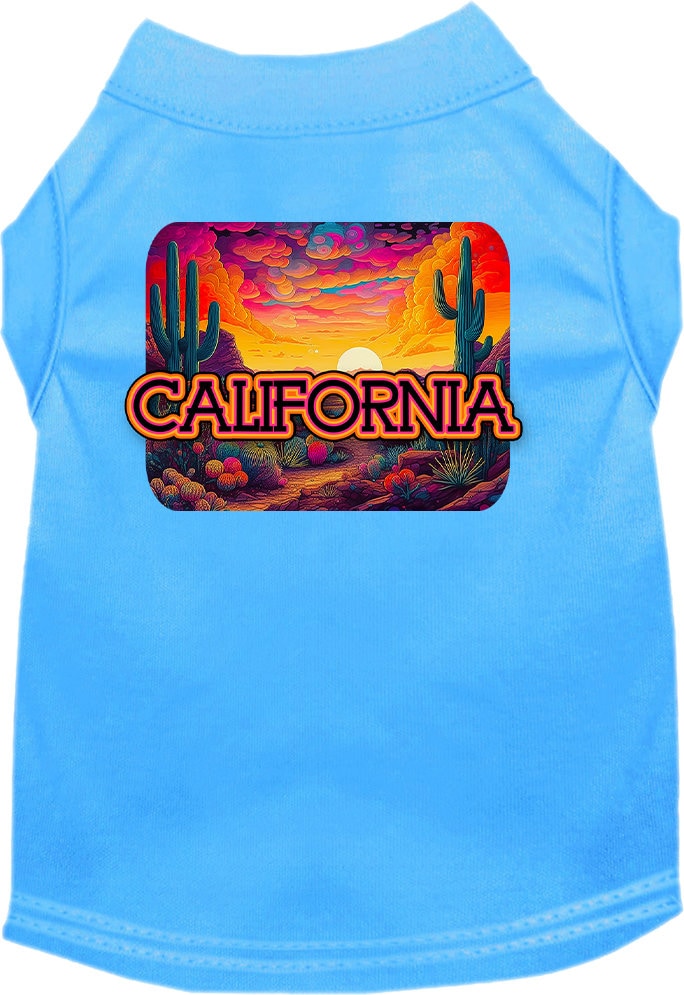 Pet Dog & Cat Screen Printed Shirt for Medium to Large Pets (Sizes 2XL-6XL), "California Neon Desert"