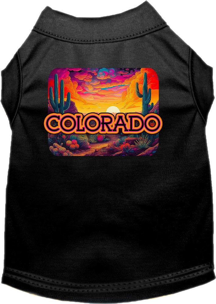 Pet Dog & Cat Screen Printed Shirt for Medium to Large Pets (Sizes 2XL-6XL), "Colorado Neon Desert"