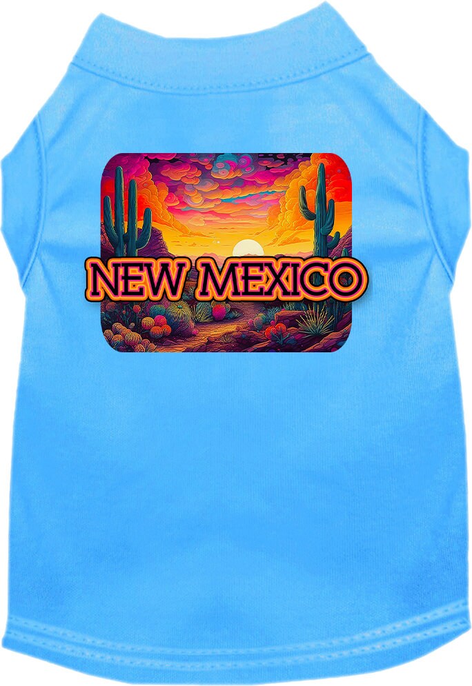 Pet Dog & Cat Screen Printed Shirt for Small to Medium Pets (Sizes XS-XL), "New Mexico Neon Desert"