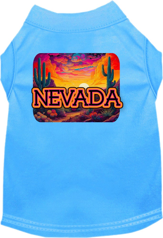 Pet Dog & Cat Screen Printed Shirt for Small to Medium Pets (Sizes XS-XL), "Nevada Neon Desert"