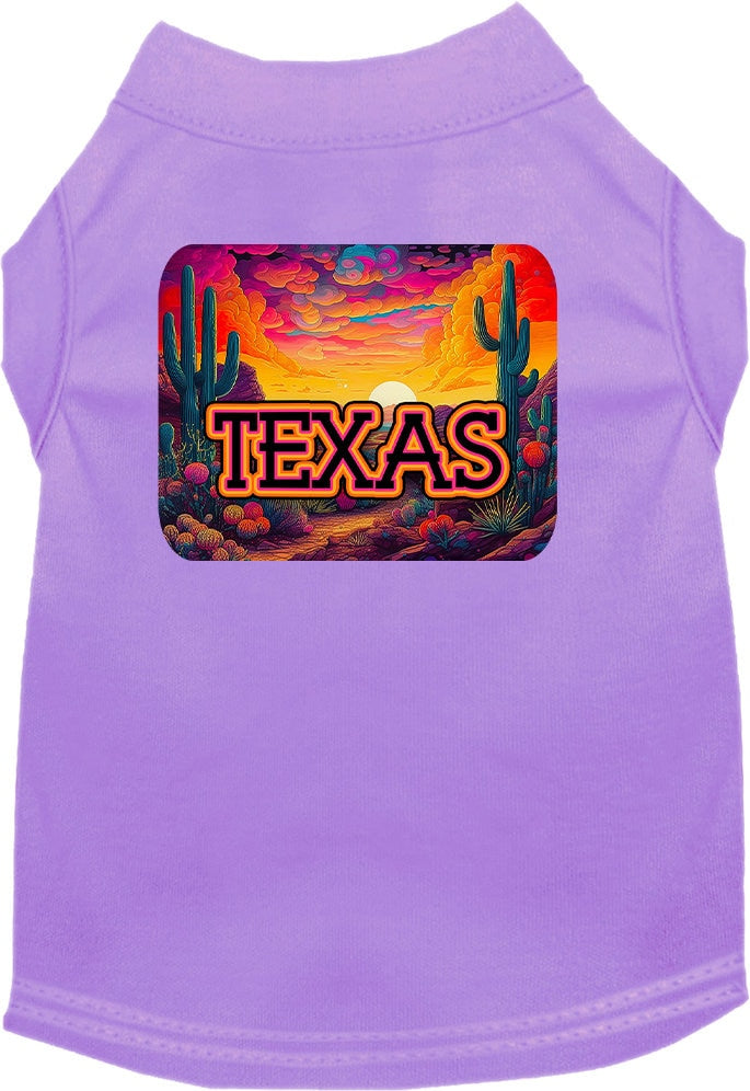 Pet Dog & Cat Screen Printed Shirt for Small to Medium Pets (Sizes XS-XL), "Texas Neon Desert"