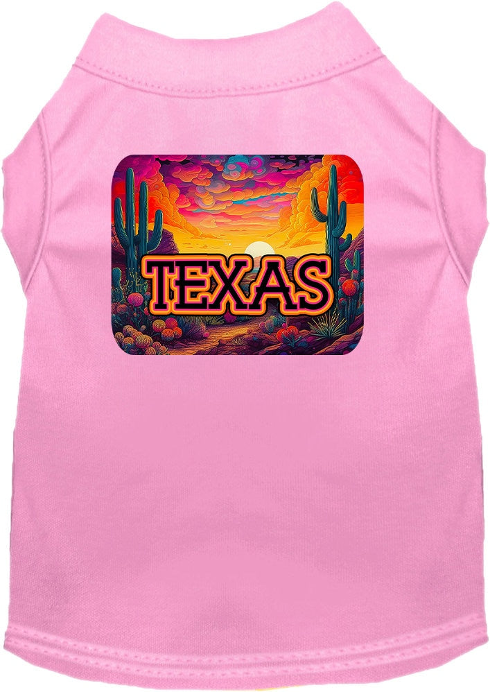 Pet Dog & Cat Screen Printed Shirt for Medium to Large Pets (Sizes 2XL-6XL), "Texas Neon Desert"