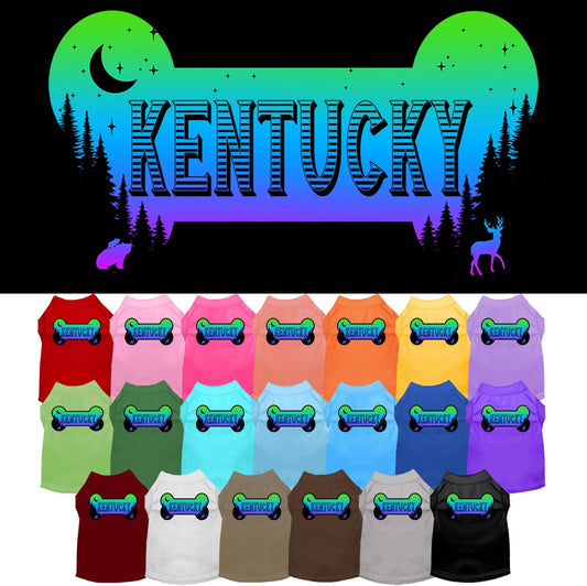 Pet Dog & Cat Screen Printed Shirt for Small to Medium Pets (Sizes XS-XL), "Kentucky Mountain Shades"