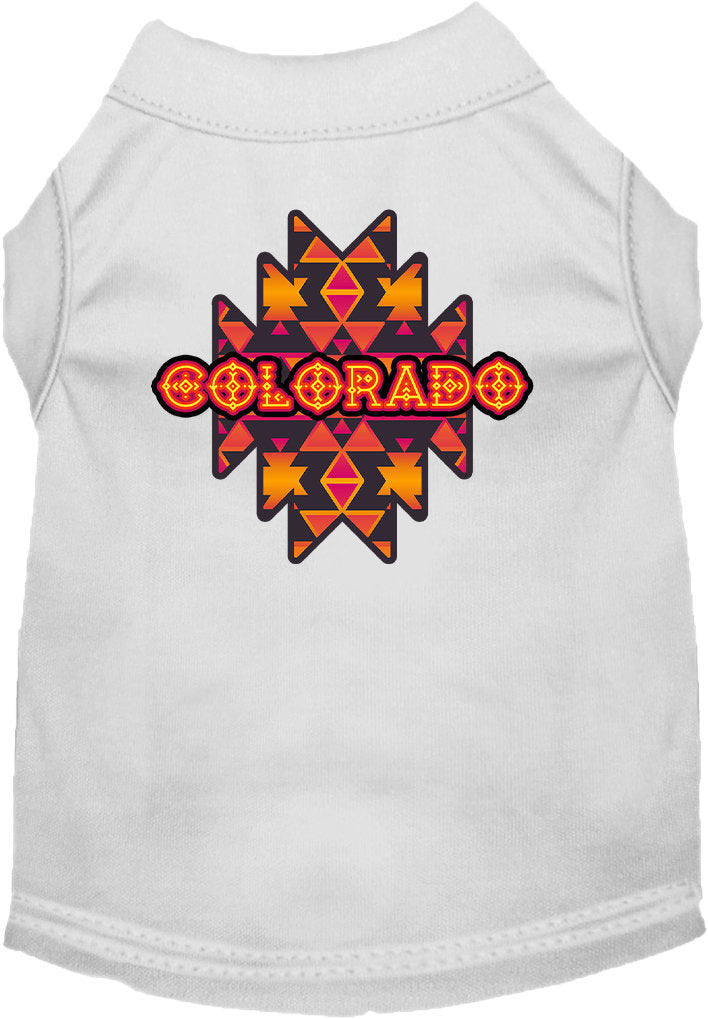 Pet Dog & Cat Screen Printed Shirt for Medium to Large Pets (Sizes 2XL-6XL), "Colorado Navajo Tribal"