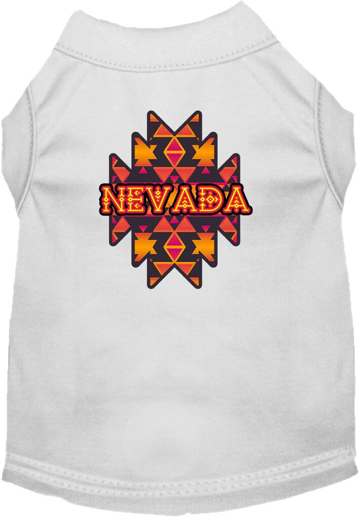 Pet Dog & Cat Screen Printed Shirt for Small to Medium Pets (Sizes XS-XL), "Nevada Navajo Tribal"