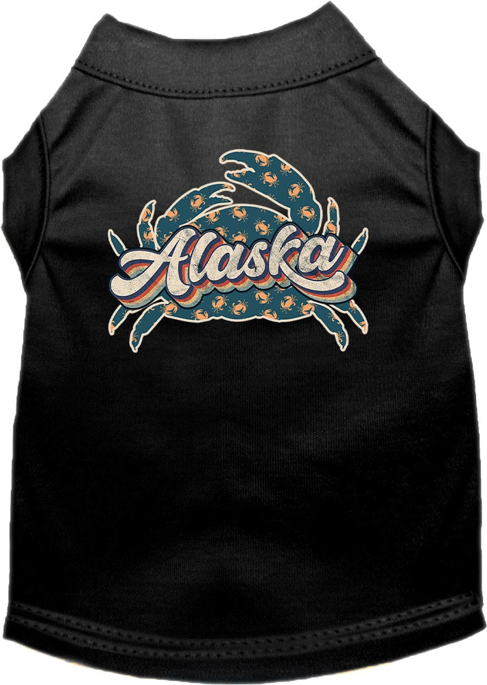 Pet Dog & Cat Screen Printed Shirt for Medium to Large Pets (Sizes 2XL-6XL), "Alaska Retro Crabs"