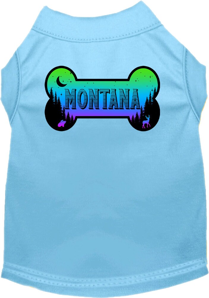 Pet Dog & Cat Screen Printed Shirt for Small to Medium Pets (Sizes XS-XL), "Montana Mountain Shades"