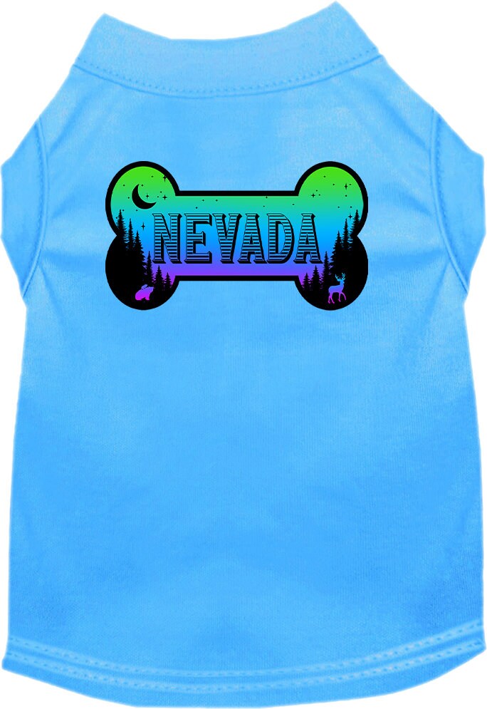 Pet Dog & Cat Screen Printed Shirt for Small to Medium Pets (Sizes XS-XL), "Nevada Mountain Shades"