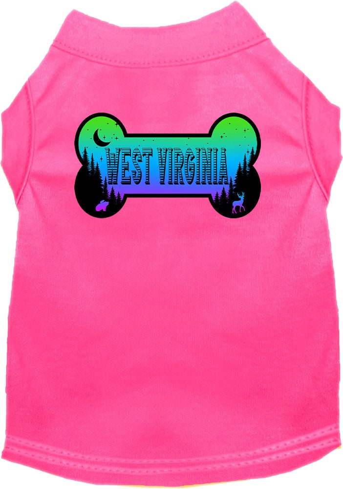 Pet Dog & Cat Screen Printed Shirt for Small to Medium Pets (Sizes XS-XL), "West Virginia Mountain Shades"