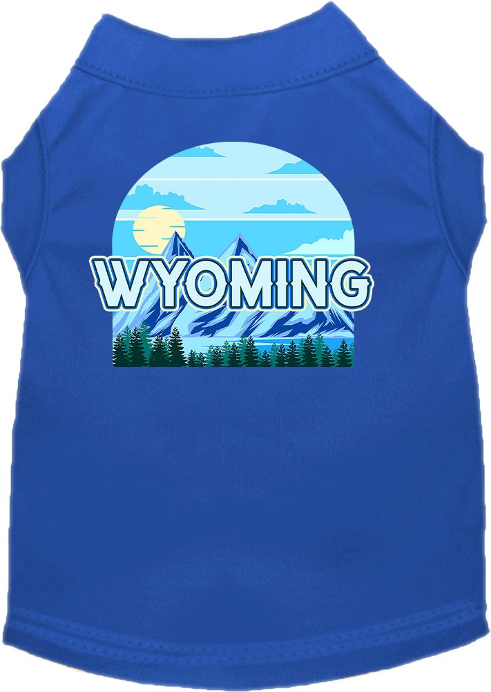 Pet Dog & Cat Screen Printed Shirt for Small to Medium Pets (Sizes XS-XL), "Wyoming Trailblazer"