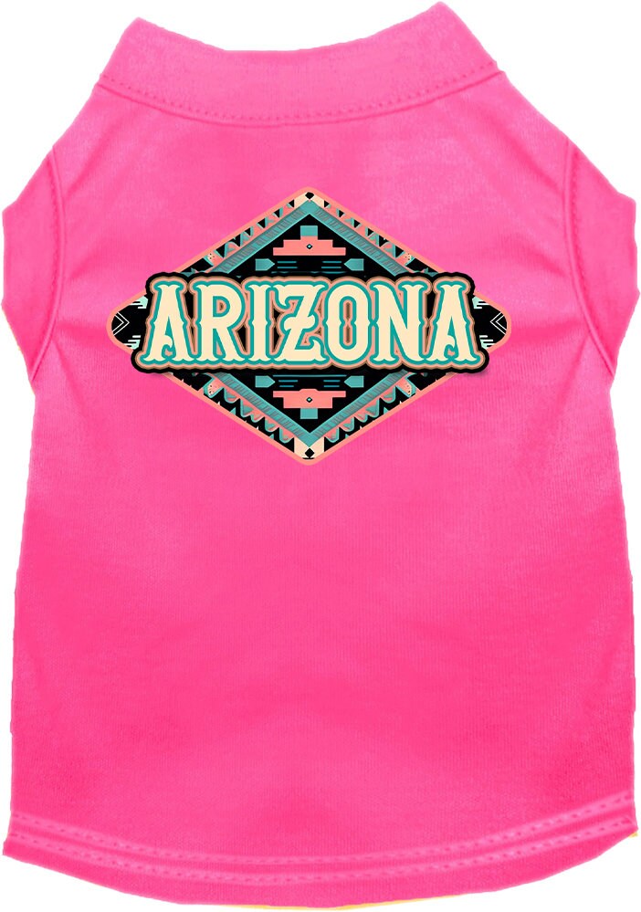 Pet Dog & Cat Screen Printed Shirt for Medium to Large Pets (Sizes 2XL-6XL), "Arizona Peach Aztec"