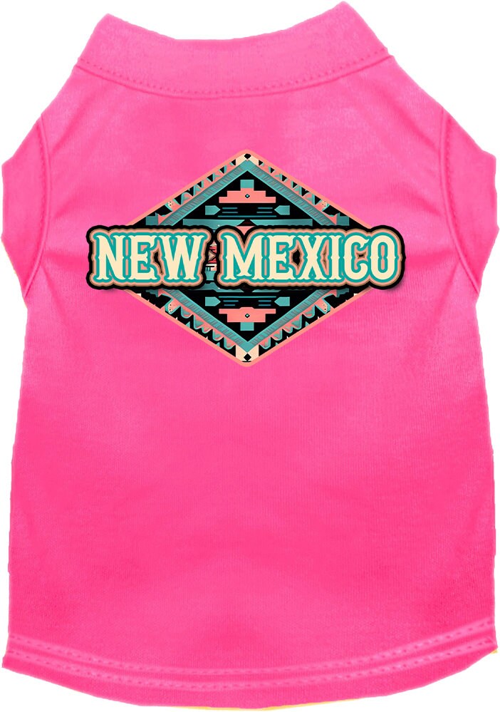 Pet Dog & Cat Screen Printed Shirt for Small to Medium Pets (Sizes XS-XL), "New Mexico Peach Aztec"