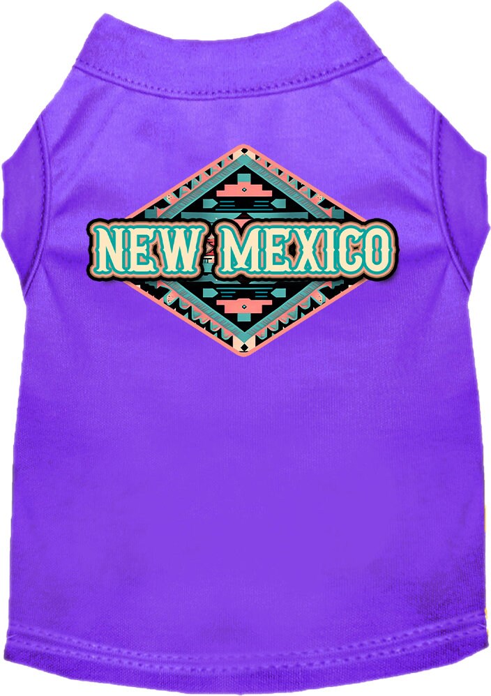 Pet Dog & Cat Screen Printed Shirt for Small to Medium Pets (Sizes XS-XL), "New Mexico Peach Aztec"