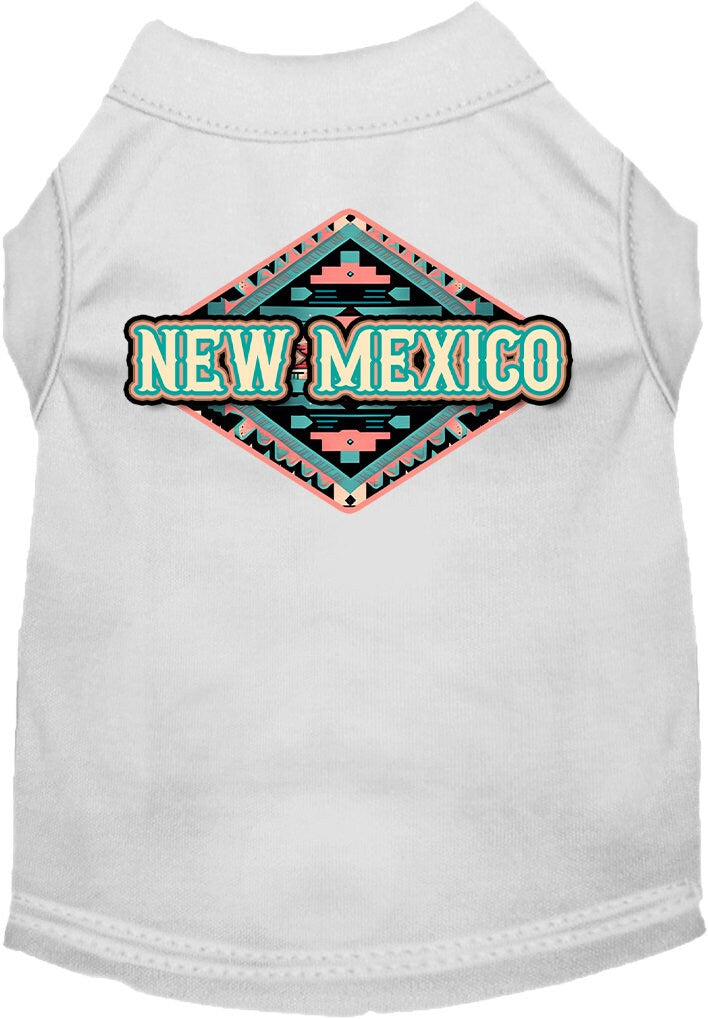 Pet Dog & Cat Screen Printed Shirt for Small to Medium Pets (Sizes XS-XL), "New Mexico Peach Aztec"